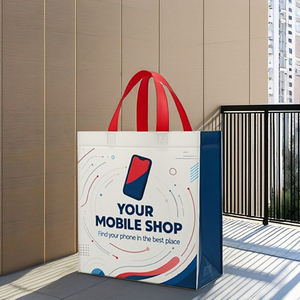 Sacs de courses réutilisables personnalisables, pliables, non tissés, écologiques, grands sacs de courses simples avec votre logo - Product Image 2