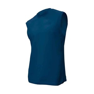 Camiseta de Voleibol Unisex sin Mangas, Cuello en V, Bloques de Color Azul Marino y Amarillo, Absorbe la Humedad, Corte Regular para Adultos - Product Image 6
