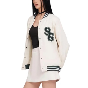 Chaqueta universitaria gruesa de béisbol de gran tamaño para mujer, venta al por mayor, ropa de mujer barata, Top corto, abrigo de béisbol, chaquetas universitarias para mujer 2026 - Product Image 1