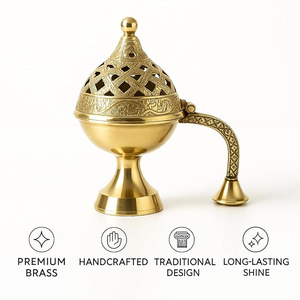 Elegant Middle Eastern <b>Bakhoor</b> Incense <b>Burner</b> for Oud Chips Creating Cultural Home Ambience - Product Image 2