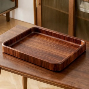 Juego de Bandejas de Servir de Nogal de Alta Calidad, Platos Minimalistas de Madera para Aperitivos y Té, para Decoración de Cocina y Comedor - Product Image 5