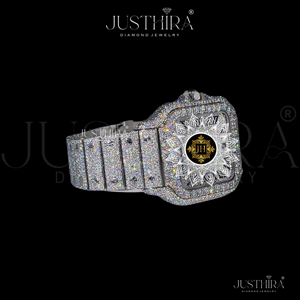 Reloj de Cuarzo con Diamantes Moissanite Clásicos de Exportación India, Reloj de Lujo para Hombre, Estilo Ejecutivo, Resistente a los Arañazos, Disponible para la Venta - Product Image 3