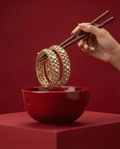 Vintage Emerald Rani & White Stone <b>Bangle</b> <b>Set</b> Antique Gold Ethnic Premium Indian Weddings Accessories Traditional Womens Jewelry - Product Image 2