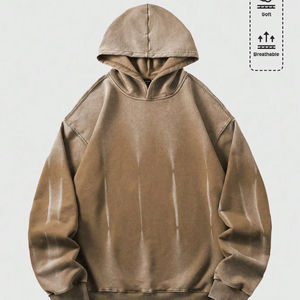 Mens drop shoulder oversized hoodie streetwear casual gym wear premium heavy <b>fabric</b> pullover hoodie modern winter style - Product Image 1