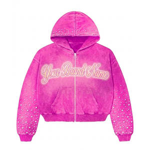 Sudadera con Capucha Oversize de Felpa Lavada Estilo Urbano Premium con Estampado Gráfico Personalizado y Diseño de Cremallera Bordada. - Product Image 2