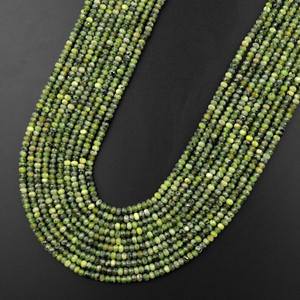 Perles de jade facettées en forme de rondelle, micro-taillées, jade vert naturel, pour la création de bijoux, vente en gros DIY - Product Image 2