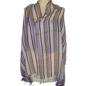 Elegant Stripe Paisley Design Cotton Long Scarf Soft Lightweight Fashion <b>Wrap</b> <b>Shawl</b> Stylish Unisex Neck Scarf for All Seasons - Product Image 2