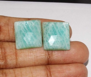 Natural Amazonite Square <b>Rose</b> Cut Amazonite loose gemstone <b>Top</b> Quality Ring & Earrings Jewelry Making <b>Rose</b> cut High Custom - Product Image 5