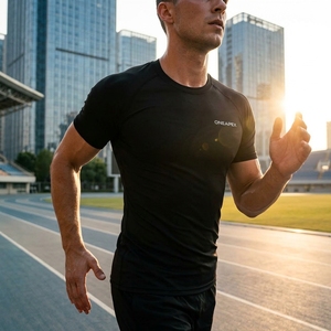 <b>Men</b> <b>Compression</b> T <b>Shirt</b> Black Short Sleeve Athletic Gym Training Sportswear Custom Logo Fitness Running Workout <b>Shirt</b> - Product Image 3