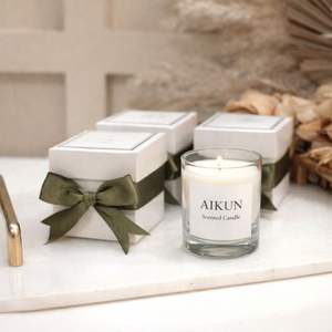 AIKUN Luxury Aromatherapy <b>Candle</b> with <b>Pomegranate</b> & Grapefruit Glass Jar Slow Burn Scented <b>Candle</b> for Wholesale Market - Product Image 2