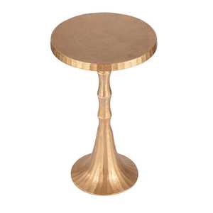 Modern Round Side <b>Table</b> with <b>Gold</b> Metal Base Contemporary Design for Living Room - Product Image 2
