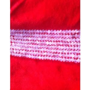 ลูกปัดกลมเรียบลายมูนสโตนสีชมพูขนาด7มม. สำหรับเครื่องประดับ - Product Image 1