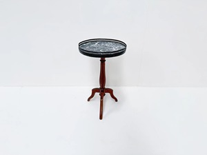 Mesa de Centro Tradicional con Tapa de Mármol y Marco de Madera, Mueble Decorativo para Sala de Estar, Estilo Antiguo - Product Image 3