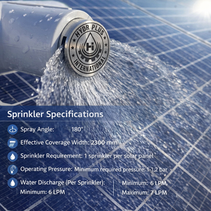 Boquilla de Aspersión para Limpieza de Paneles Solares HYDROPLUS INTERNATIONAL, Acero Inoxidable SS304, Duradera, Alta Eficiencia, Rociado de Agua Ajustable - Product Image 2