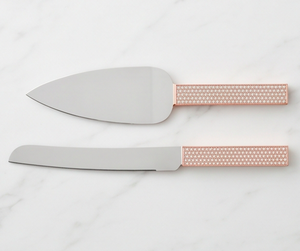Rose Gold Curved <b>Cake</b> <b>Server</b> With Micro Crystal Handles Ideal For Serving Spatula And Knife Ceremony And Wedding - Product Image 1