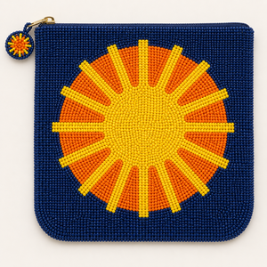 Porte-cartes en coton brodé de perles de rocaille au design unique, pochette à monnaie brodée colorée et écologique pour femmes - Product Image 5