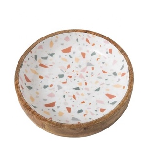 Bol à étaler en bois fait à la main, nouveau Style, Design en émail, plateau en bois personnalisé, nouveaux Gadgets de cuisine, couverts, saladier durable - Product Image 5