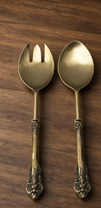 Juego de Servidores de Ensalada con Acabado Dorado, Cuchara y Tenedor Decorativos de Metal para Mesa de Comedor de Lujo, Regalos de Boda y Vajilla de Restaurante - Product Image 5
