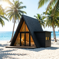 Villa modulaire de luxe Horizon Island, hôtel et villa, structure en acier léger, projet d'installation commerciale, maison en A-frame S350