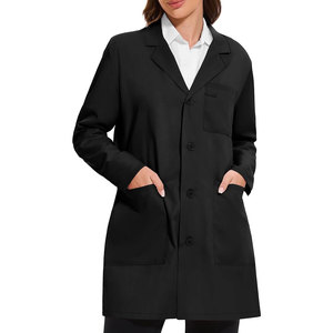 Blouse de laboratoire noire personnalisée pour femme, uniforme médical, taille adulte, vêtements de travail professionnels, vente en gros - Product Image 1