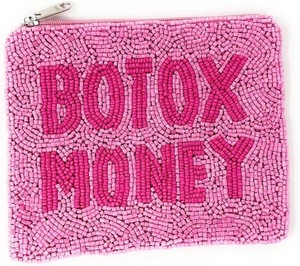 Vintage <b>Bow</b> Design Coin Purse Makeup Bag With Bead Pendant Portable Travel Cosmetic Pouch - Product Image 3