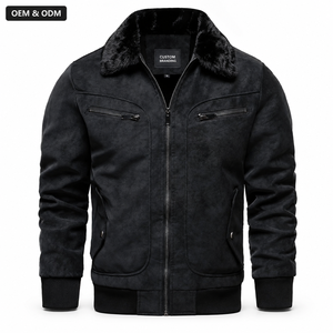 Chaqueta de Gamuza Tejida Personalizada para Hombre, Cuello Alto, Invierno, Cierre de Cremallera, Secado Rápido, Transpirable, OEM, ODM, Marca Privada, Venta al Por Mayor - Product Image 1