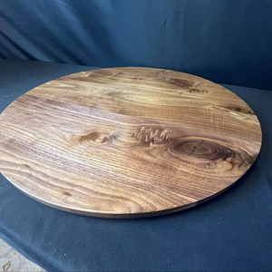 Wood Double Tier Rotating Tray Smooth-Spin Lazy Susan for Tabletop <b>Spice</b> Serving - Product Image 1