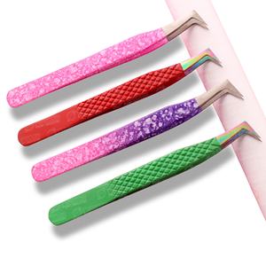 Pince à épiler pointue en acier inoxydable de couleurs assorties Logo personnalisé sans rouille facile à ramasser 3D 4D 6D cils pince à cils - Product Image 1