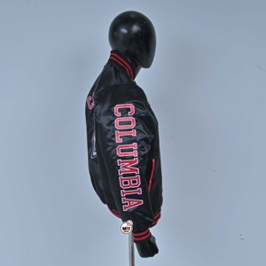Vestes universitaires en satin noir respirant de haute qualité pour hommes, avec logo NJ brodé, imprimé panthère, col rabattu, vêtements décontractés d'automne - Product Image 5