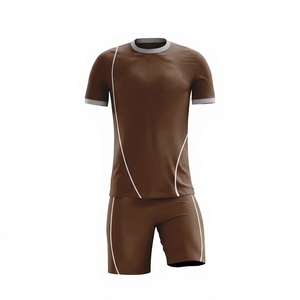 Conjunto de Camiseta de Fútbol Negra para Hombre, Manga Corta, Poliéster que Absorbe la Humedad, Cuello Redondo, Ajuste Atlético, para Todas las Temporadas - Product Image 3