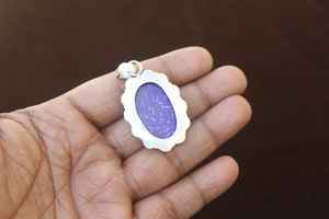 Colgante de Charoita en Plata de Ley 925, Joyería Hecha a Mano, Collar Boho Único, Regalo para Ella, Collar de Cristal Espiritual - Product Image 6