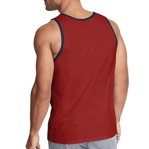 Custom Knitted Polyester/Cotton Crew Neck High Quality Tank Tops for Men Breathable Quick Dry Eco-Friendly Gym <b>Vest</b> OEM - Product Image 2