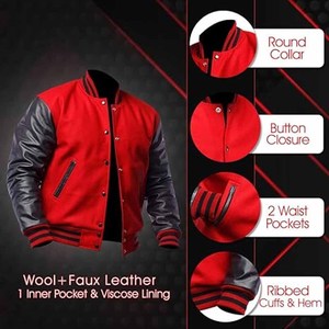 Plus Size Men's Varsity Jackets <b>for</b> College Custom Logo Plain Letterman Wholesale Blank Varsity Jackets <b>for</b> Winter <b>Pattern</b> - Product Image 3