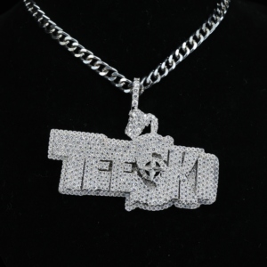 <b>Top</b> Selling Personalized Hip Hop Pendant Crafted in 925 Sterling <b>Silver</b> Moissanite Diamond VVS Clarity Gold Plated for Certified - Product Image 2