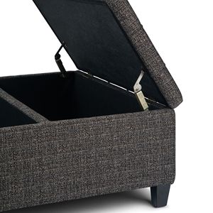 Tavolino da Caffè Harrison in Ebano con Contenitore, Sgabelli e Pouf Eleganti - Product Image 6