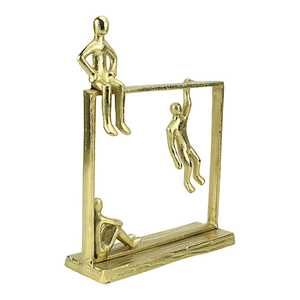 33cm H X 8cm W X 25.5cm L Modern Aluminium Figurative Sculpture Three Human Figures Rectangle <b>Frame</b> Handmade Eco-Friendly - Product Image 5