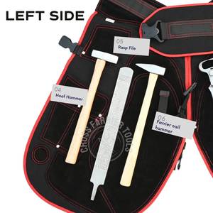 Kit d'outils de fermeur en gros avec tablier en cuir, coupe-crevasses, cisaille à sabots de 15 pouces, testeur de sabots, pince courbée et râpe à sabots - Product Image 3