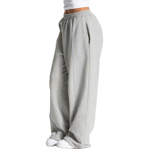 Pantalon de jogging ample pour femme, taille mi-haute, style streetwear décontracté, avec poches, logo personnalisé, vente en gros, taille élastique - Product Image 1