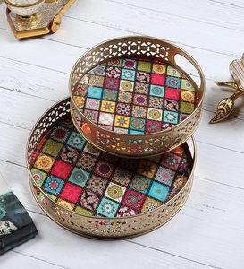 En gros, ensemble de plateaux et pots en corne Pichwai, faits main, au toucher réel, motif animalier indien, pour cadeau de remerciement - Product Image 3