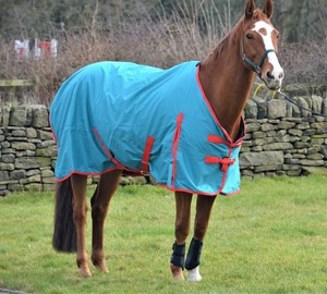 Manta para Caballo Roja y Negra de Nailon Impermeable, Lona Ecuestre para Protección del Caballo - Product Image 3