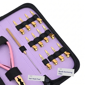 Kit complet d'installation d'extensions de cheveux Microlink, pince à sertir de 5 pouces, outil de fixation de perles, clips à crochet - Product Image 4