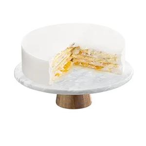 Support à gâteau rond en marbre pour mariages, anniversaires et fêtes, présentoir à desserts pour gâteaux, muffins, pâtisseries, pain, cuisine - Product Image 4