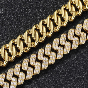 Luxury <b>Iced</b> <b>Out</b> Moissanite Cuban Link Bracelet Baguette Cut High Shine Hip Hop Jewelry Statement Wrist <b>Chain</b> Premium Style - Product Image 1