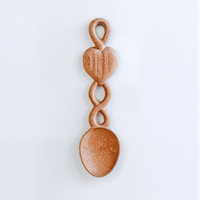 Cuillère en bois sculptée à la main du Vietnam, motif feuille, couleur personnalisable, décorative, écologique, accessoire de cuisine pour servir les aliments