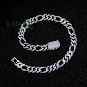 Men's 18k Gold Plated Rhodium S925 Silver Lab Grown Diamond Link Chain <b>Statement</b> <b>Necklace</b> Hiphop Style Wedding Everyday Wear - Product Image 6