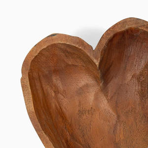 Bol à pâte en bois de manguier en forme de cœur au design élégant Bol en forme de cœur en bois pour bougies, décoration de chambre et bols décoratifs de table - Product Image 3