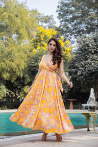 Vestido de Satén Modal Mango, Nuevo Diseño, Nueva Llegada, Vestido Casual de Verano para Mujer, Cuello en V, Sin Mangas, Estampado Floral Digital, Estilo Retro - Product Image 3