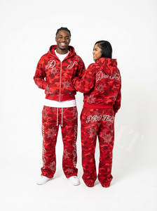 Conjunto de Sudadera con Capucha y Pantalones Deportivos de Camuflaje con Diseño de Logotipo Personalizado, Diseño de Estrella con Pedrería, Estilo Urbano Cómodo - Product Image 4