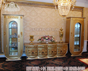 Meuble TV moderne avec vitrine assortie pour salon, en bois de teck, aspect brillant durable, mobilier de maison, couleur et taille personnalisables - Product Image 5