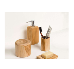 ชุดอุปกรณ์ห้องน้ำไม้ ที่ใส่แชมพู ที่วางแปรงสีฟัน กล่องใส่กระดาษทิชชู่ กล่องใส่สำลี ที่วางสบู่ ราคาประหยัด - Product Image 3